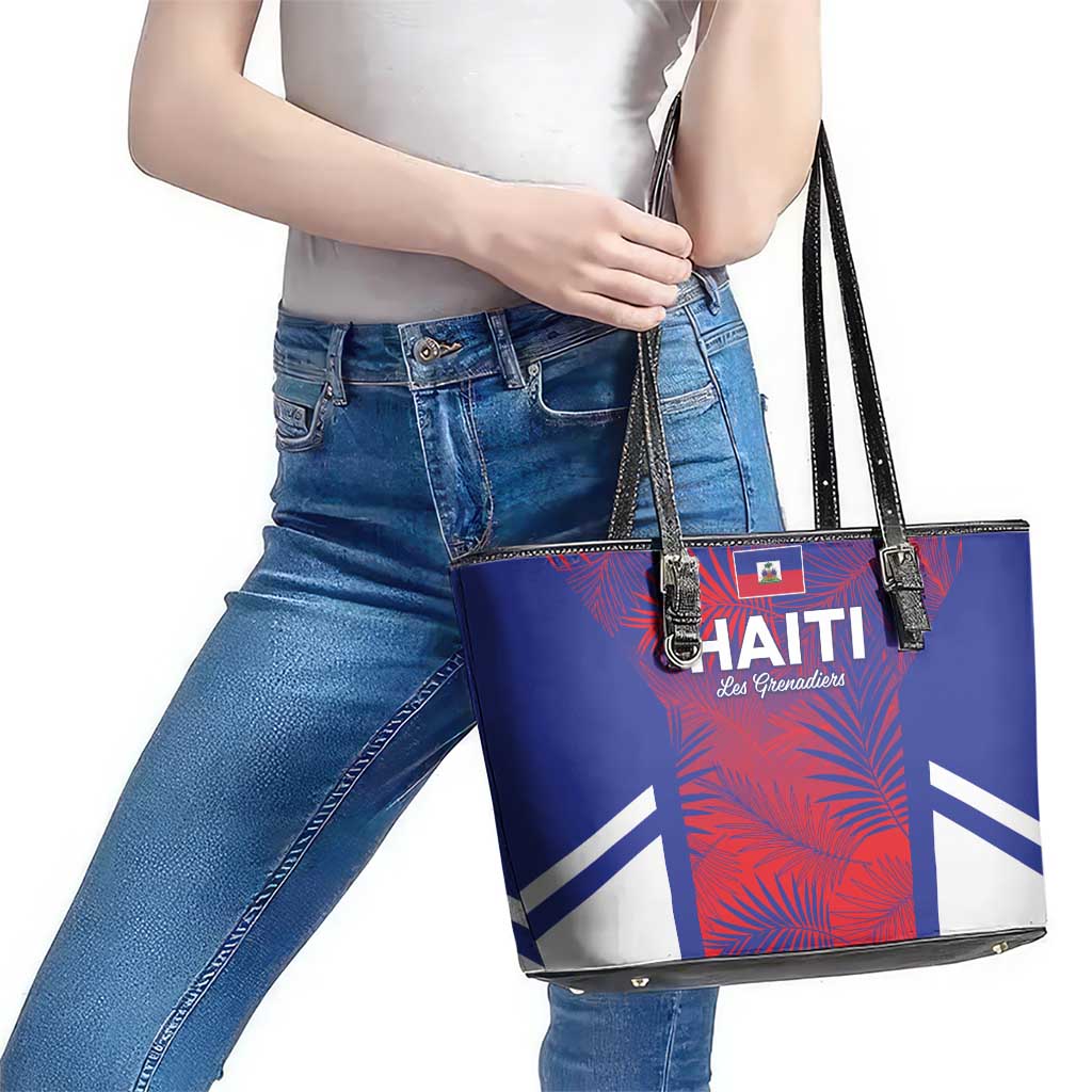 Les Grenadiers Haiti Football Leather Tote Bag Tropical Vibes - Wonder Print Shop