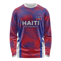 Custom Les Grenadiers Haiti Football Long Sleeve Shirt Tropical Vibes - Wonder Print Shop