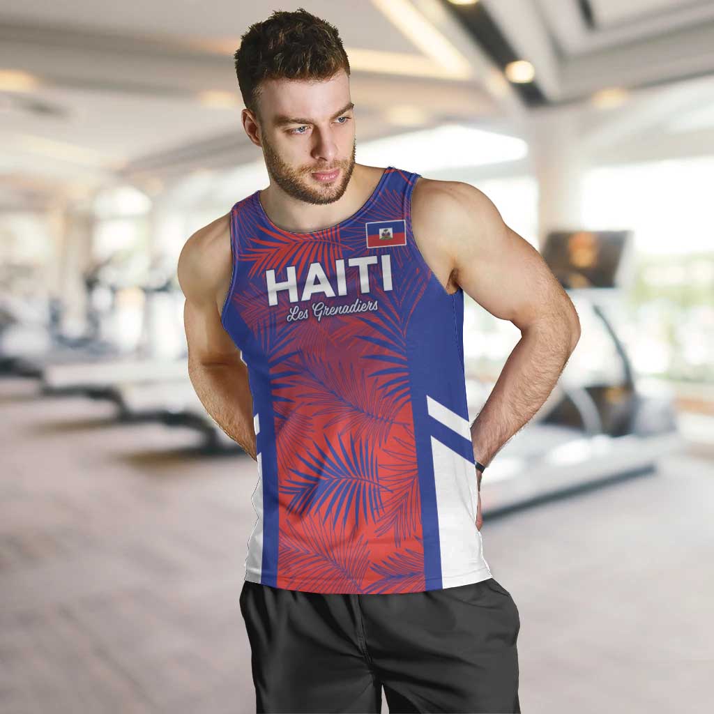 Custom Les Grenadiers Haiti Football Men Tank Top Tropical Vibes - Wonder Print Shop