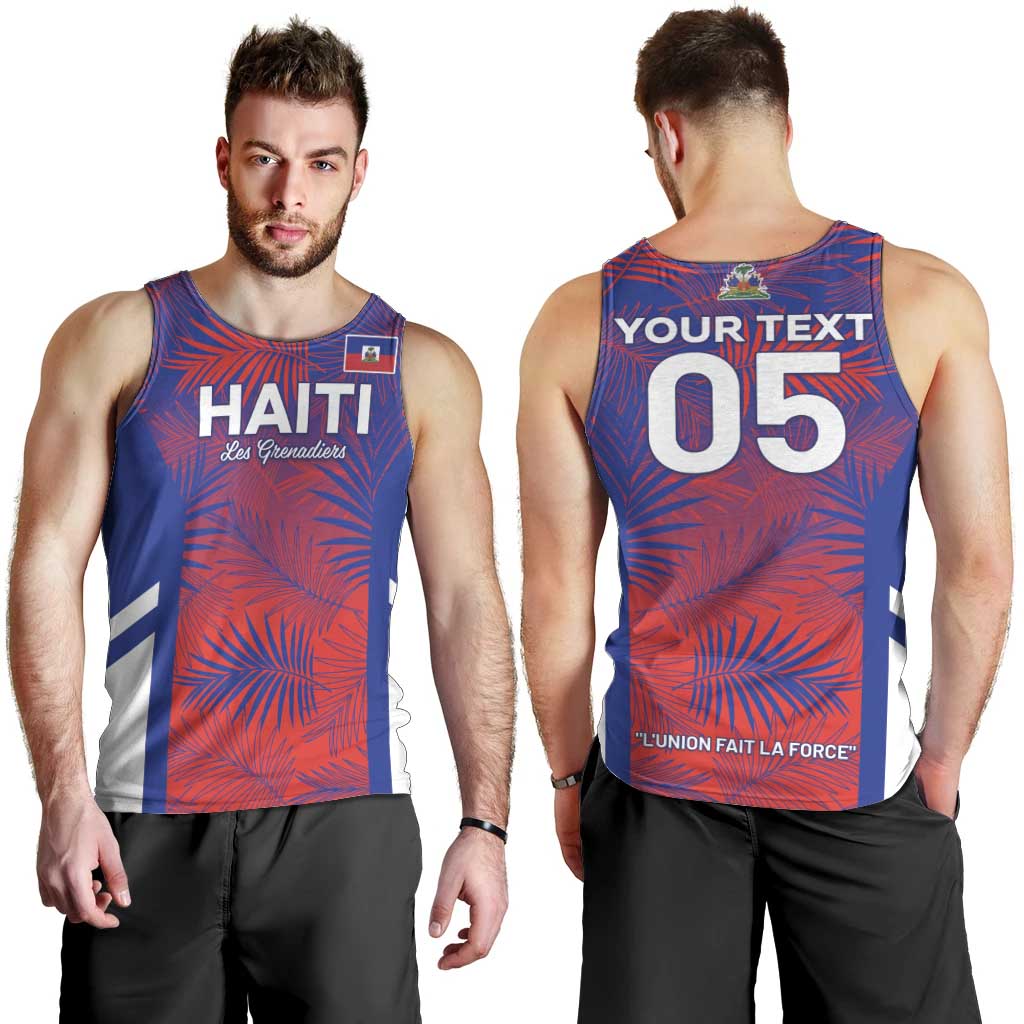 Custom Les Grenadiers Haiti Football Men Tank Top Tropical Vibes - Wonder Print Shop