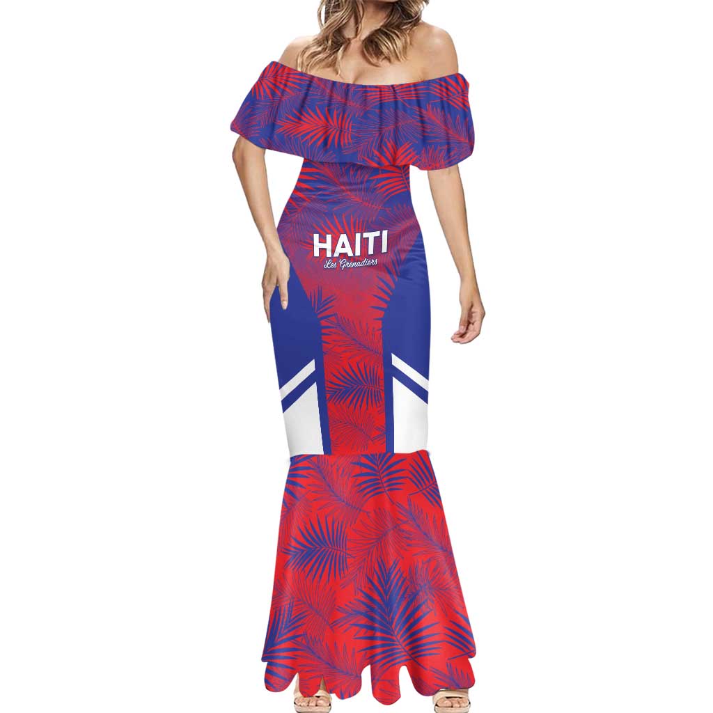 Custom Les Grenadiers Haiti Football Mermaid Dress Tropical Vibes - Wonder Print Shop