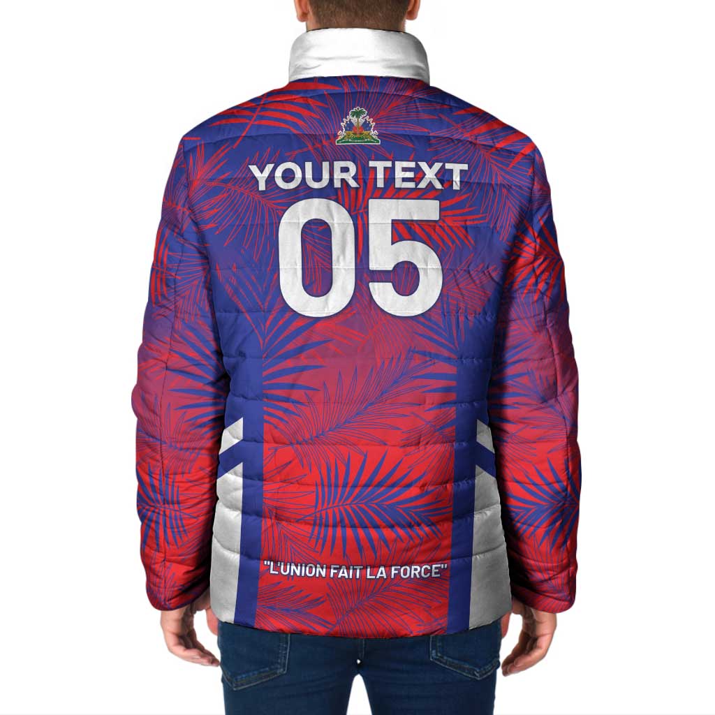 Custom Les Grenadiers Haiti Football Padded Jacket Tropical Vibes - Wonder Print Shop