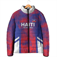 Custom Les Grenadiers Haiti Football Padded Jacket Tropical Vibes - Wonder Print Shop