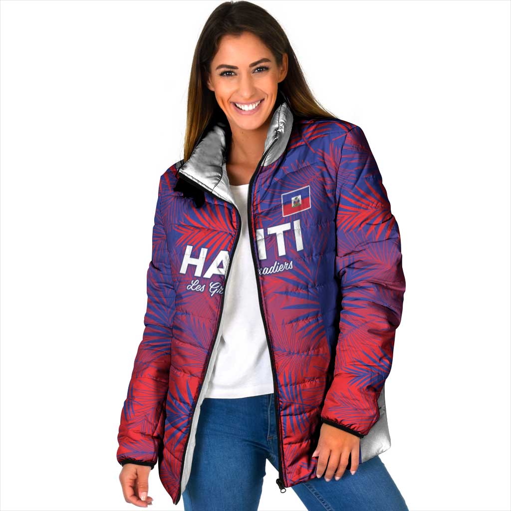 Custom Les Grenadiers Haiti Football Padded Jacket Tropical Vibes - Wonder Print Shop