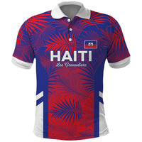 Custom Les Grenadiers Haiti Football Polo Shirt Tropical Vibes - Wonder Print Shop