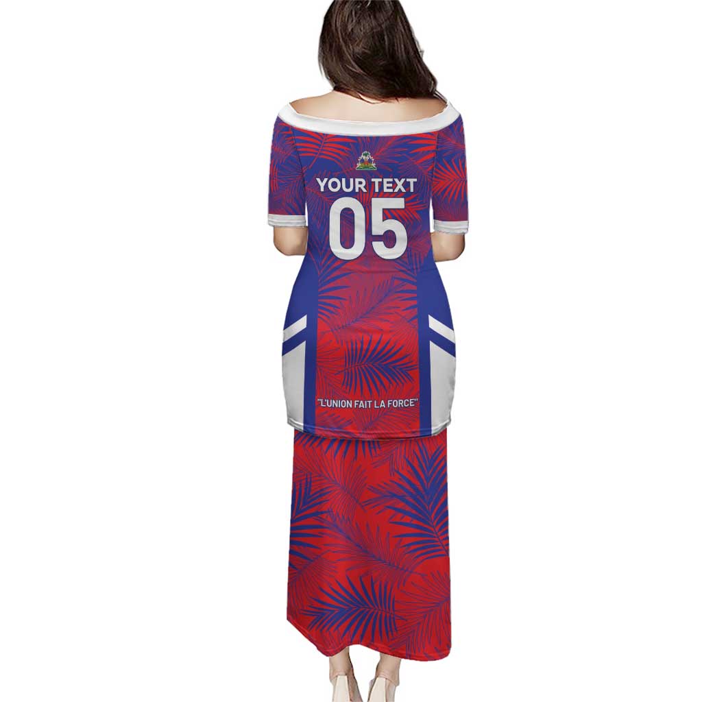 Custom Les Grenadiers Haiti Football Puletasi Tropical Vibes - Wonder Print Shop