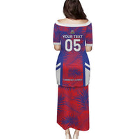 Custom Les Grenadiers Haiti Football Puletasi Tropical Vibes - Wonder Print Shop