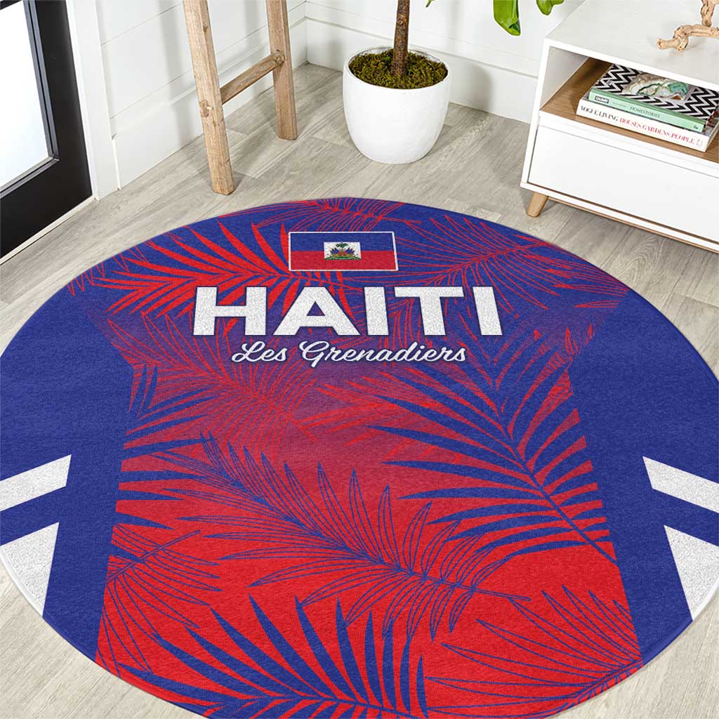 Les Grenadiers Haiti Football Round Carpet Tropical Vibes - Wonder Print Shop