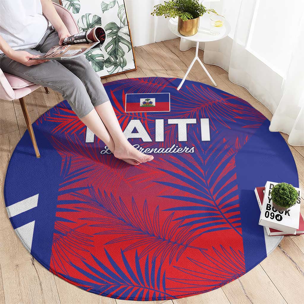 Les Grenadiers Haiti Football Round Carpet Tropical Vibes - Wonder Print Shop