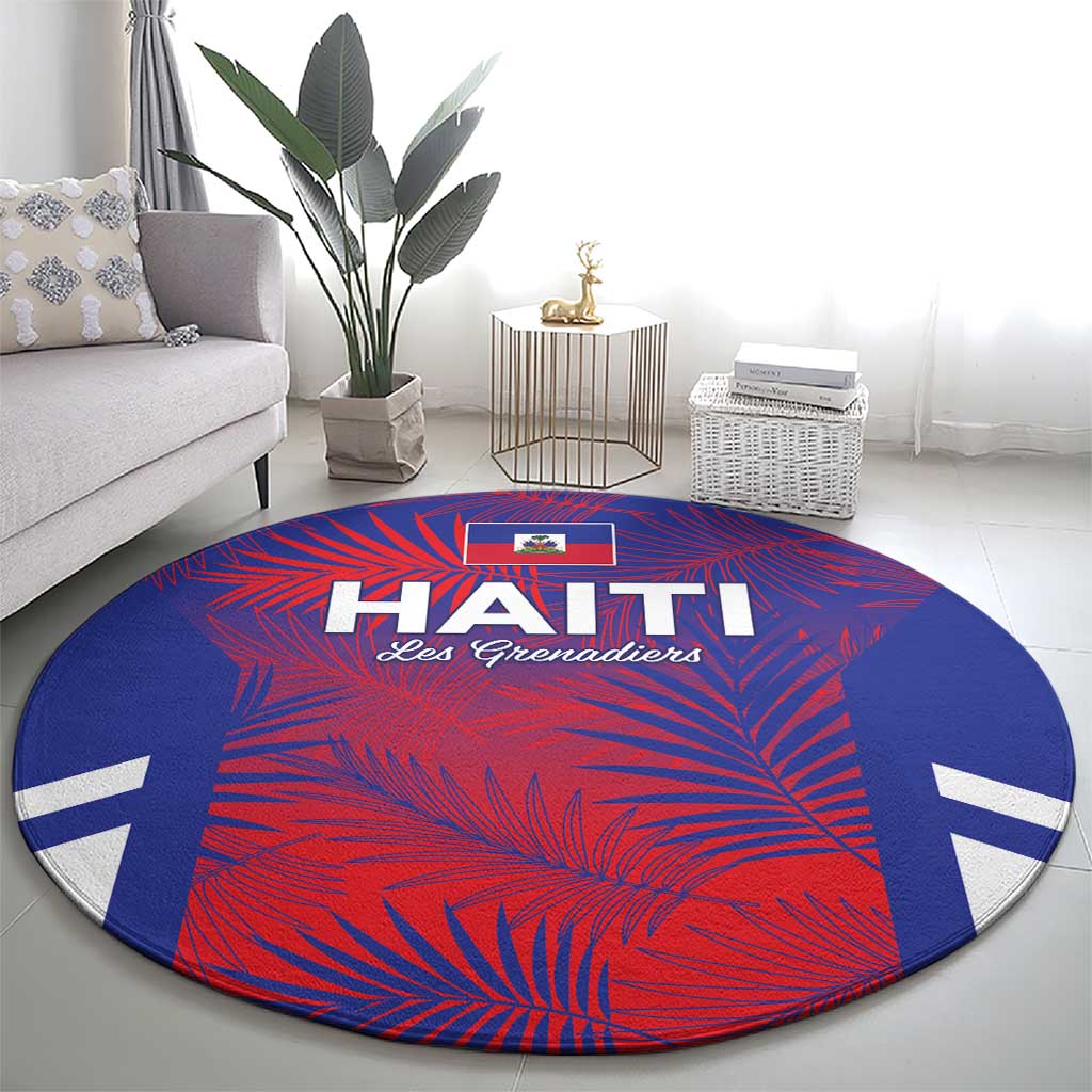 Les Grenadiers Haiti Football Round Carpet Tropical Vibes - Wonder Print Shop