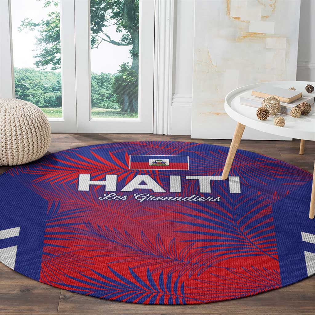 Les Grenadiers Haiti Football Round Carpet Tropical Vibes - Wonder Print Shop