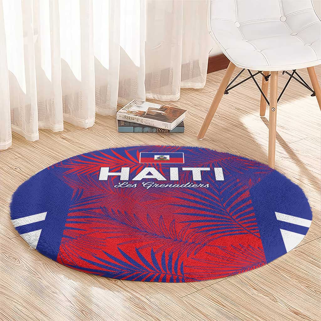 Les Grenadiers Haiti Football Round Carpet Tropical Vibes - Wonder Print Shop