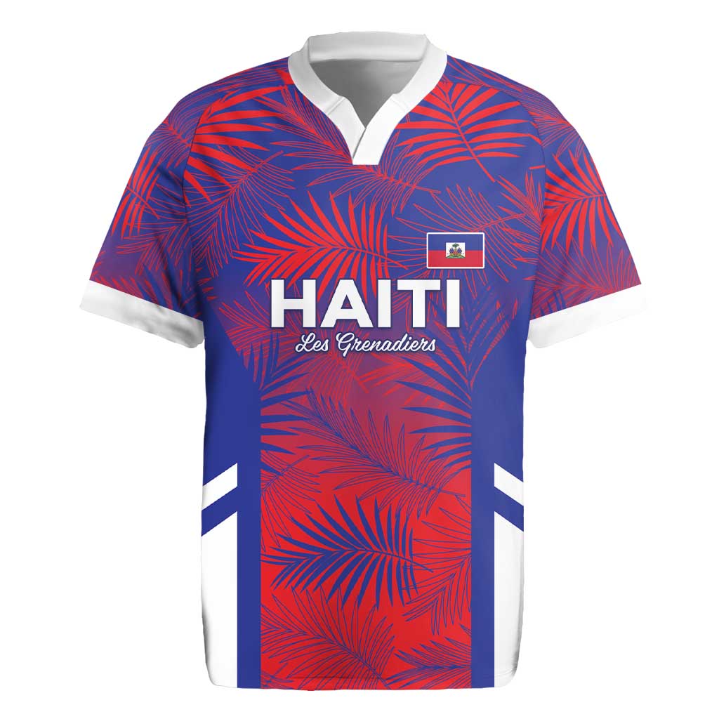 Custom Les Grenadiers Haiti Football Rugby Jersey Tropical Vibes - Wonder Print Shop