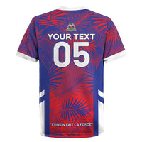 Custom Les Grenadiers Haiti Football Rugby Jersey Tropical Vibes - Wonder Print Shop