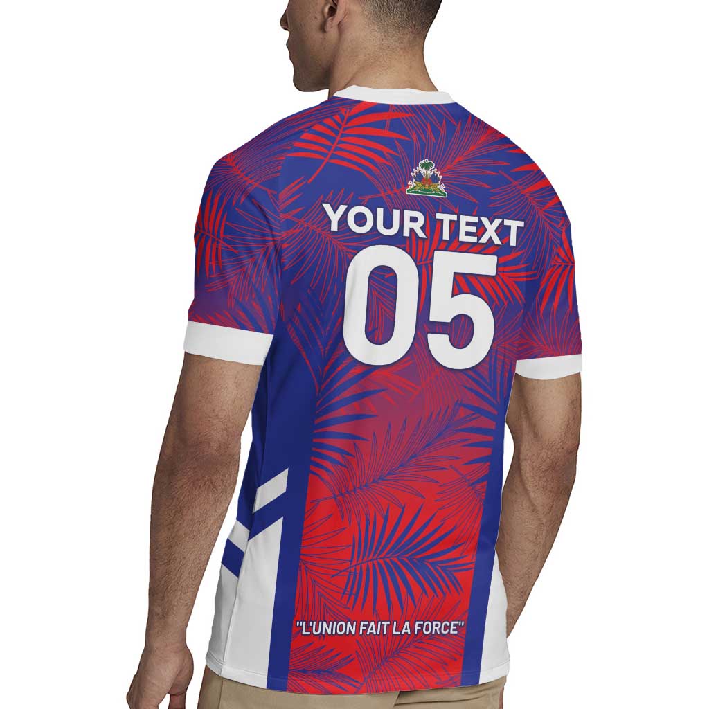 Custom Les Grenadiers Haiti Football Rugby Jersey Tropical Vibes - Wonder Print Shop
