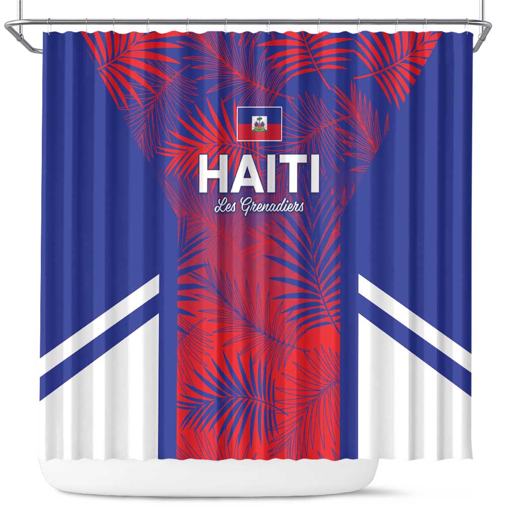 Les Grenadiers Haiti Football Shower Curtain Tropical Vibes - Wonder Print Shop