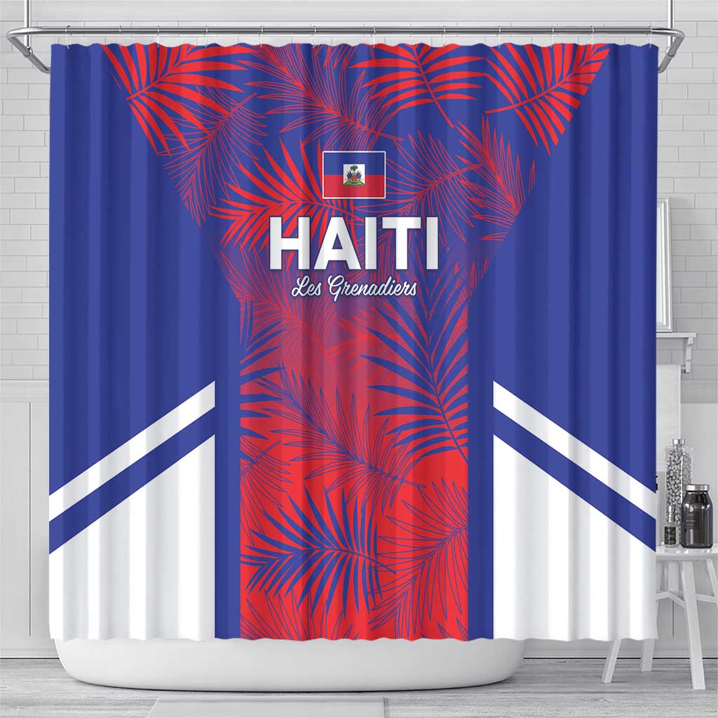 Les Grenadiers Haiti Football Shower Curtain Tropical Vibes - Wonder Print Shop