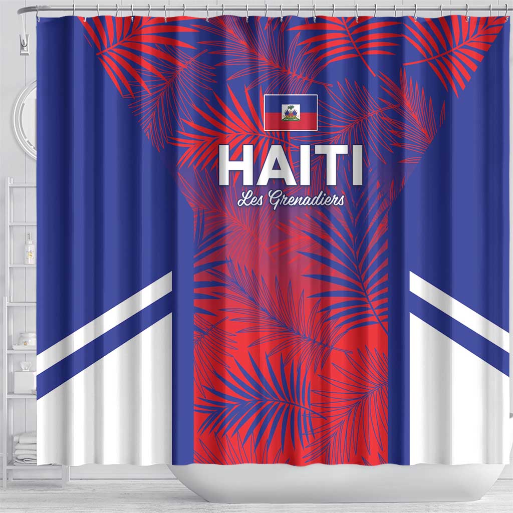 Les Grenadiers Haiti Football Shower Curtain Tropical Vibes - Wonder Print Shop