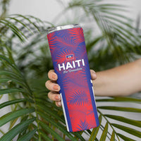 Custom Les Grenadiers Haiti Football Skinny Tumbler Tropical Vibes - Wonder Print Shop