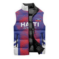 Custom Les Grenadiers Haiti Football Sleeveless Puffer Jacket Tropical Vibes - Wonder Print Shop