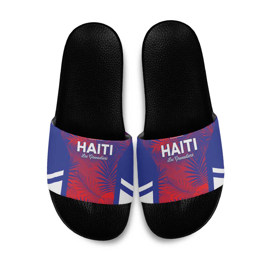 Les Grenadiers Haiti Football Slide Sandals Tropical Vibes - Wonder Print Shop