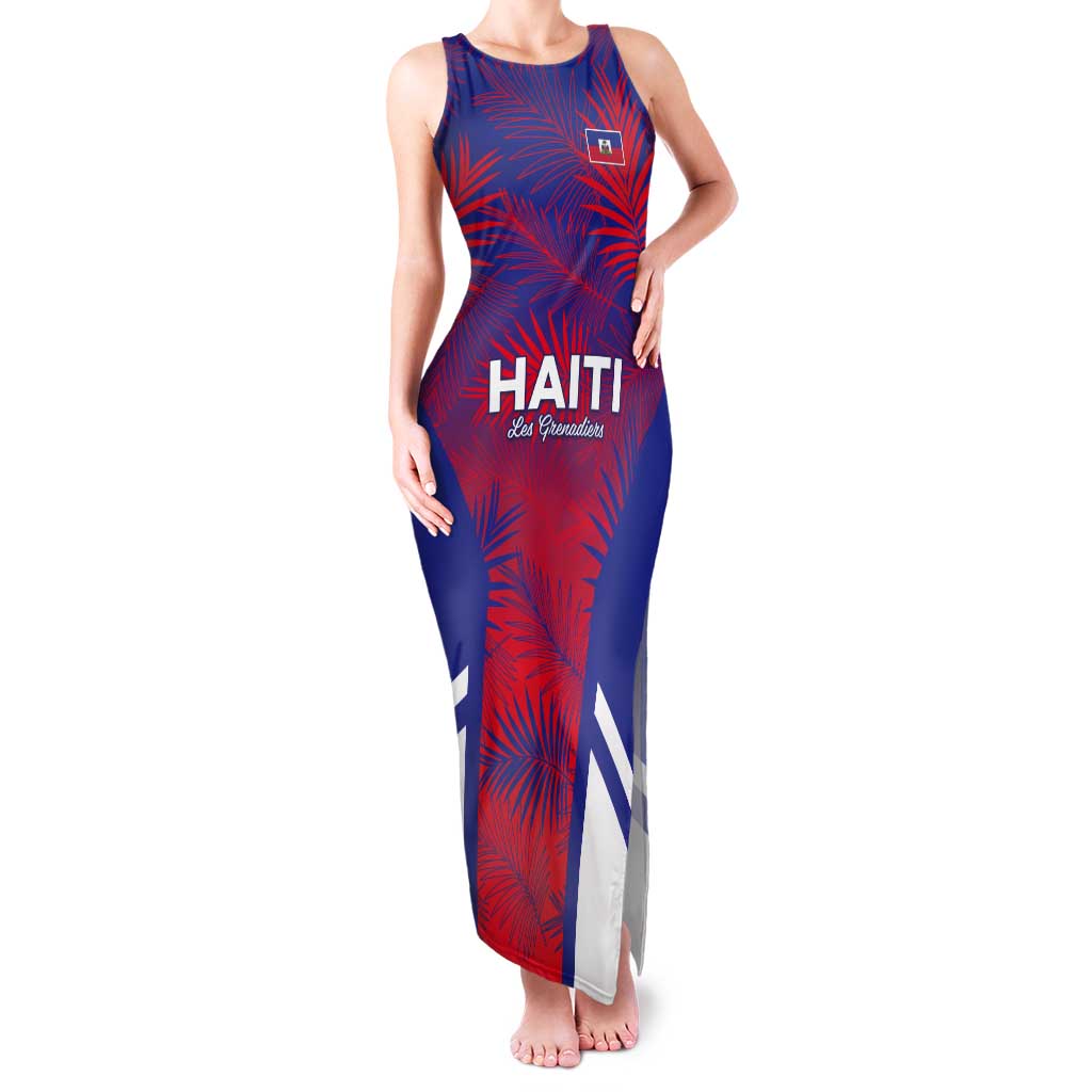 Custom Les Grenadiers Haiti Football Tank Maxi Dress Tropical Vibes - Wonder Print Shop
