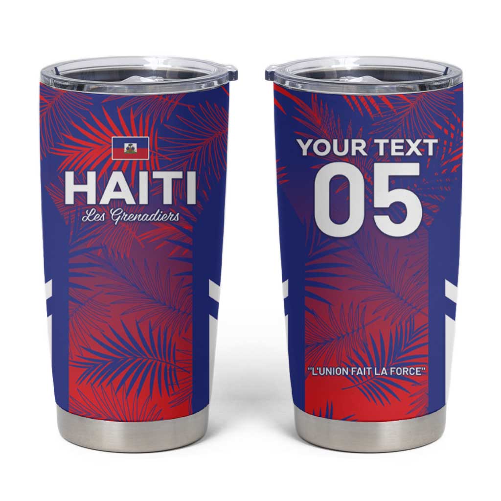 Custom Les Grenadiers Haiti Football Tumbler Cup Tropical Vibes - Wonder Print Shop