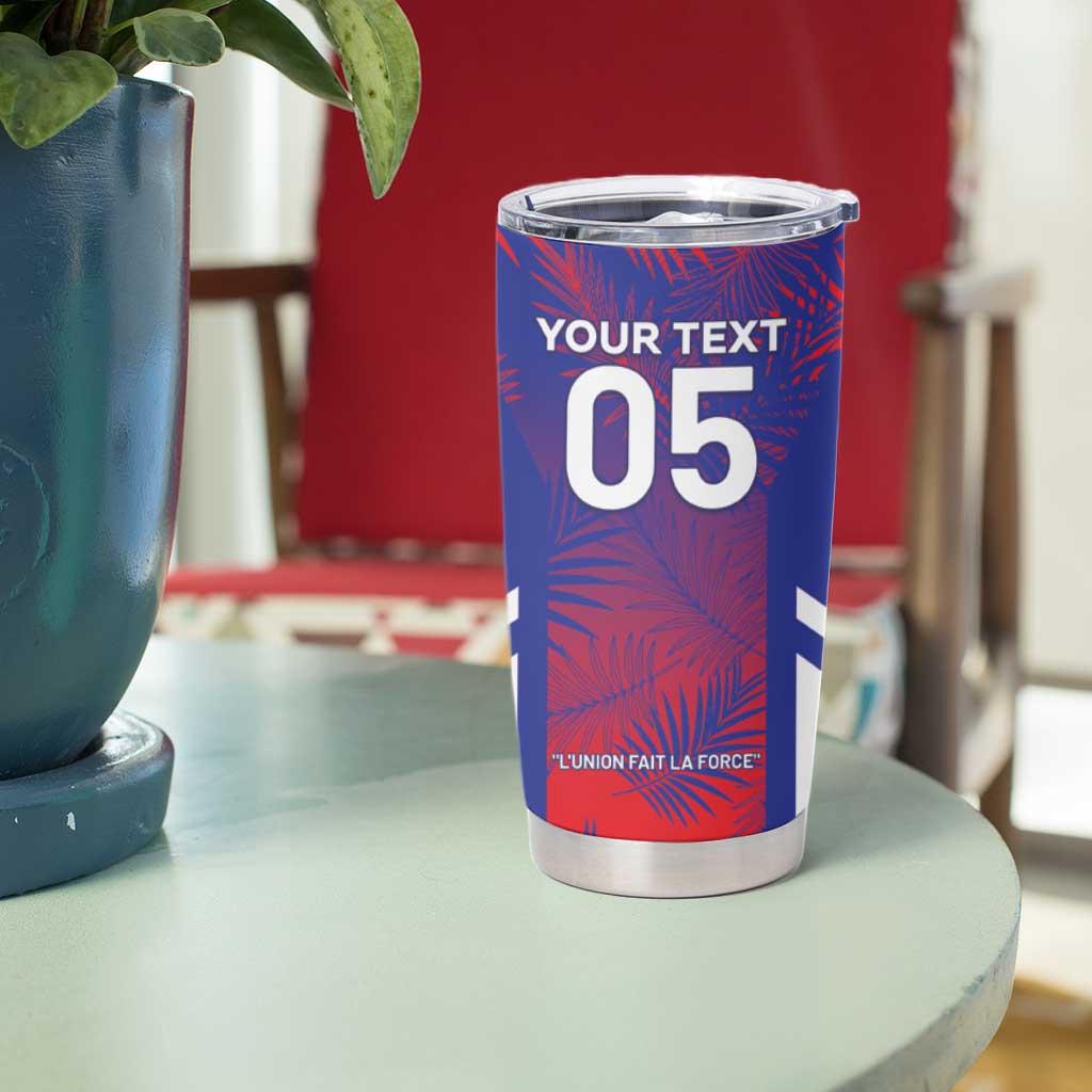 Custom Les Grenadiers Haiti Football Tumbler Cup Tropical Vibes - Wonder Print Shop