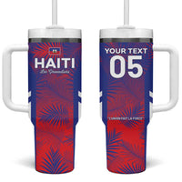 Custom Les Grenadiers Haiti Football Tumbler With Handle Tropical Vibes - Wonder Print Shop