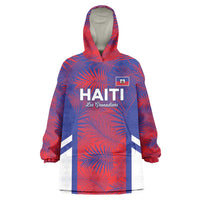 Custom Les Grenadiers Haiti Football Wearable Blanket Hoodie Tropical Vibes - Wonder Print Shop