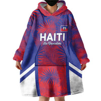 Custom Les Grenadiers Haiti Football Wearable Blanket Hoodie Tropical Vibes - Wonder Print Shop
