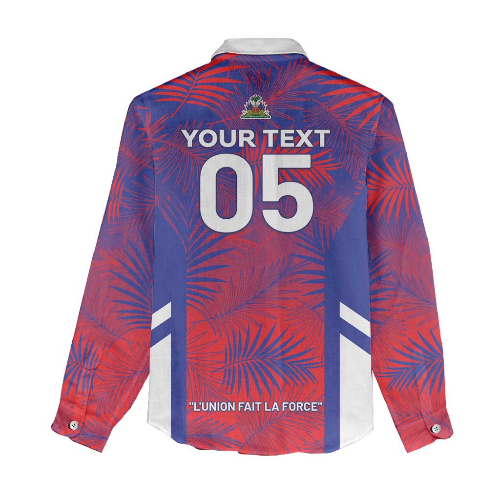 Custom Les Grenadiers Haiti Football Women Casual Shirt Tropical Vibes - Wonder Print Shop