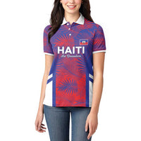 Custom Les Grenadiers Haiti Football Women Polo Shirt Tropical Vibes - Wonder Print Shop