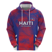 Custom Les Grenadiers Haiti Football Zip Hoodie Tropical Vibes - Wonder Print Shop