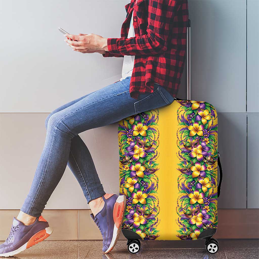Aloha Hawaii Mardi Gras Luggage Cover Gold Style