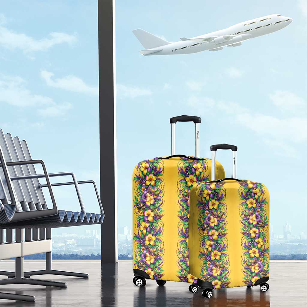 Aloha Hawaii Mardi Gras Luggage Cover Gold Style