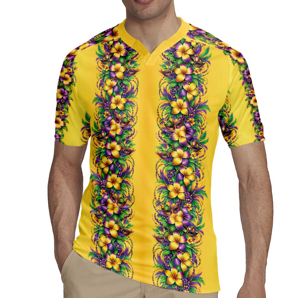 Aloha Hawaii Mardi Gras Rugby Jersey Gold Style