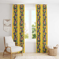 Aloha Hawaii Mardi Gras Window Curtain Gold Style