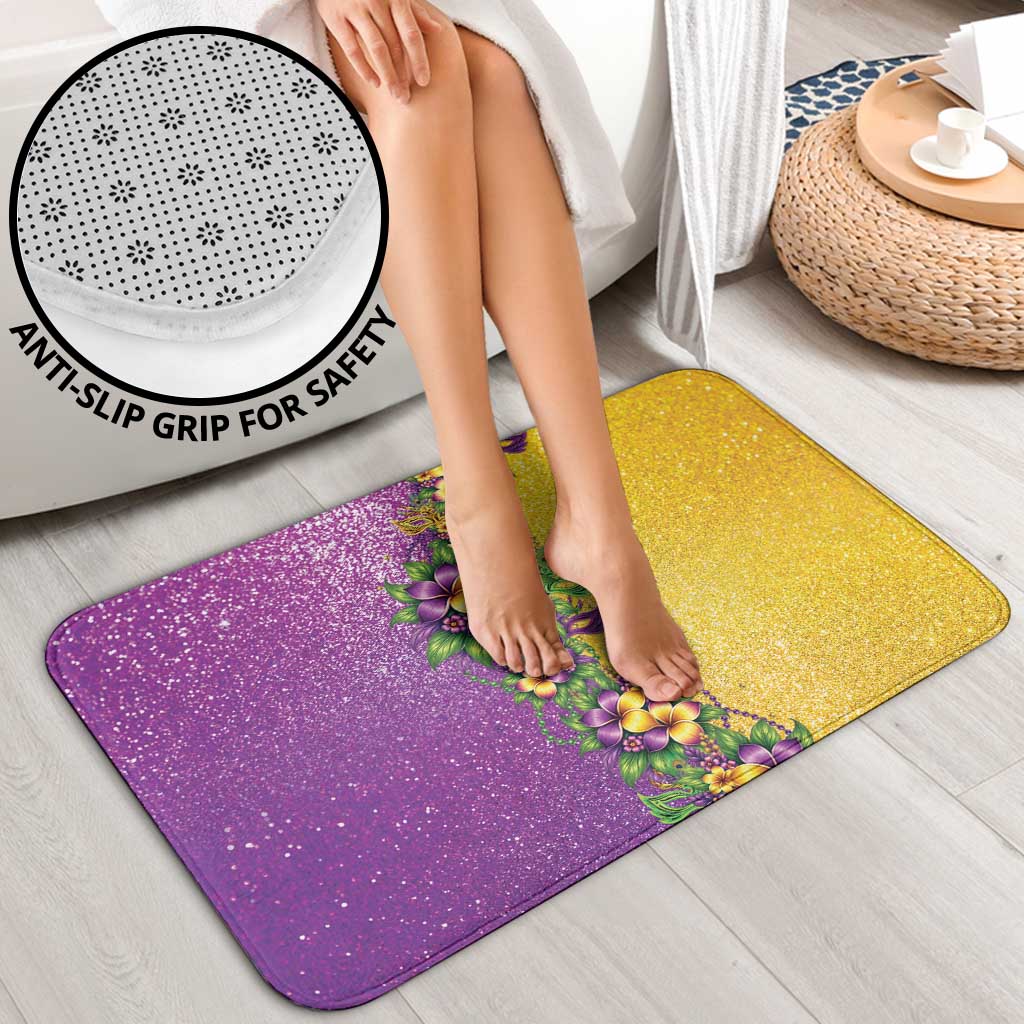 Hawaii Mardi Gras Bathroom Set Plumeria Lei Beads Glitter Style