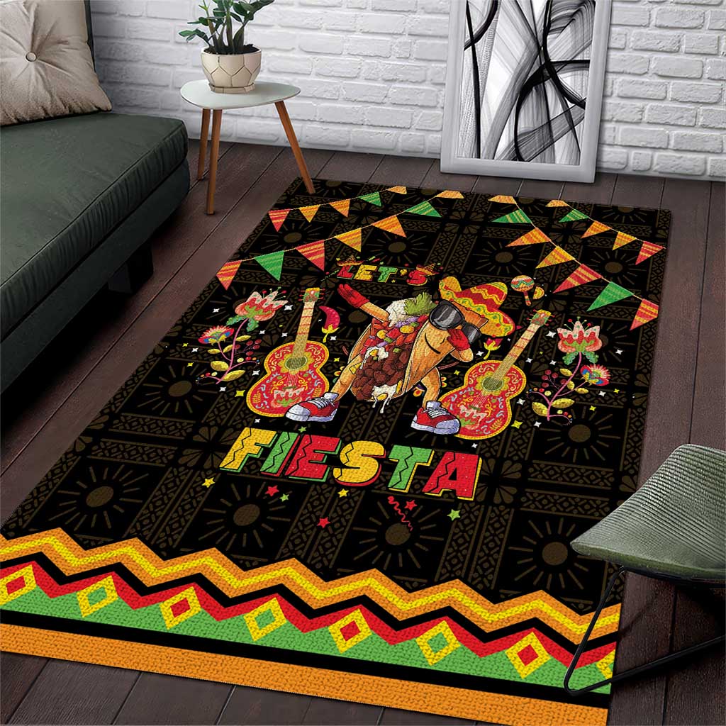Mexico Cinco De Mayo Area Rug Let's Fiesta Dabbing Taco