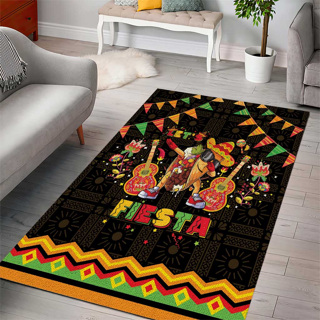Mexico Cinco De Mayo Area Rug Let's Fiesta Dabbing Taco