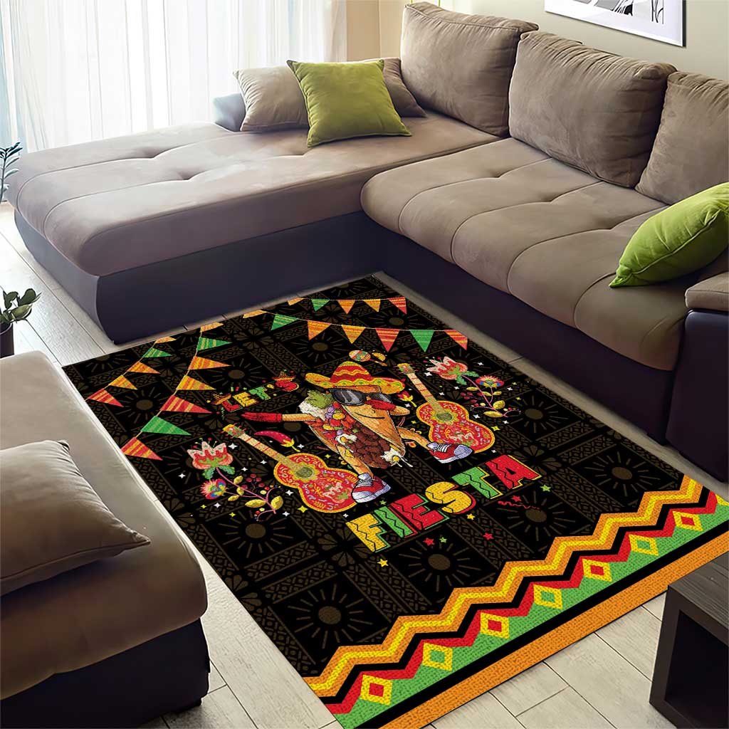 Mexico Cinco De Mayo Area Rug Let's Fiesta Dabbing Taco