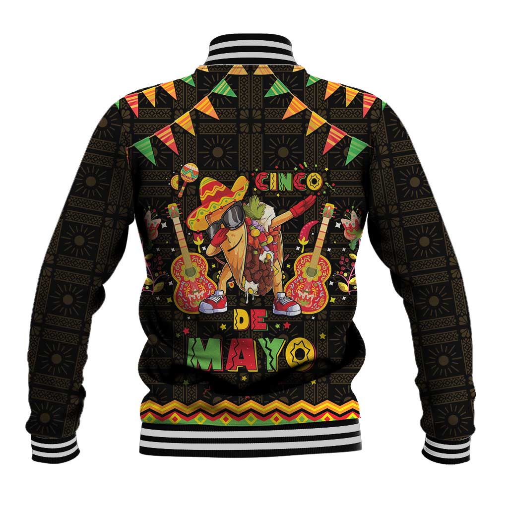 Mexico Cinco De Mayo Baseball Jacket Let's Fiesta Dabbing Taco