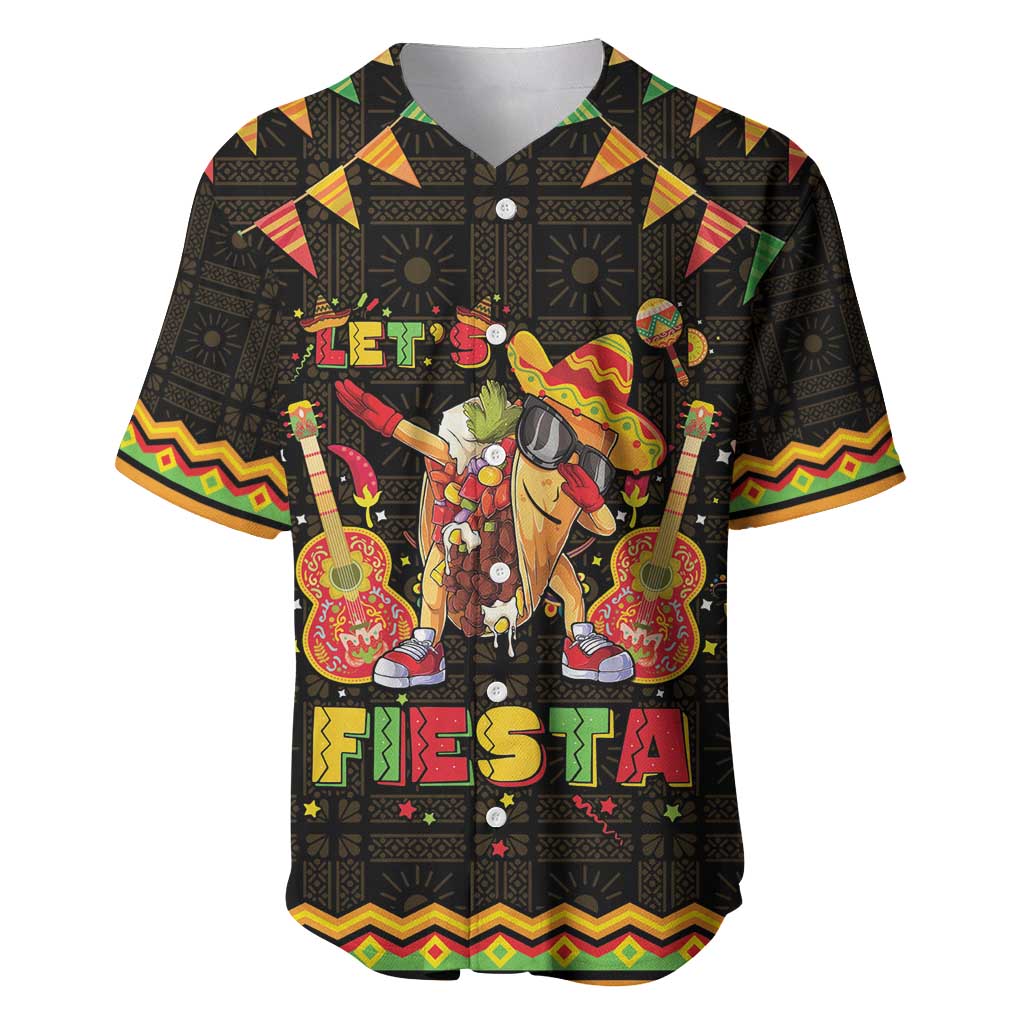 Mexico Cinco De Mayo Baseball Jersey Let's Fiesta Dabbing Taco
