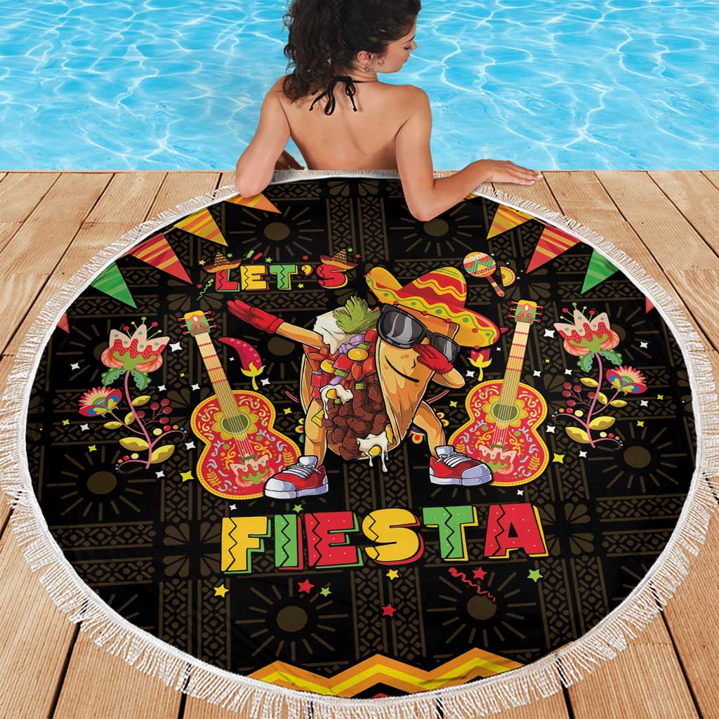 Mexico Cinco De Mayo Beach Blanket Let's Fiesta Dabbing Taco