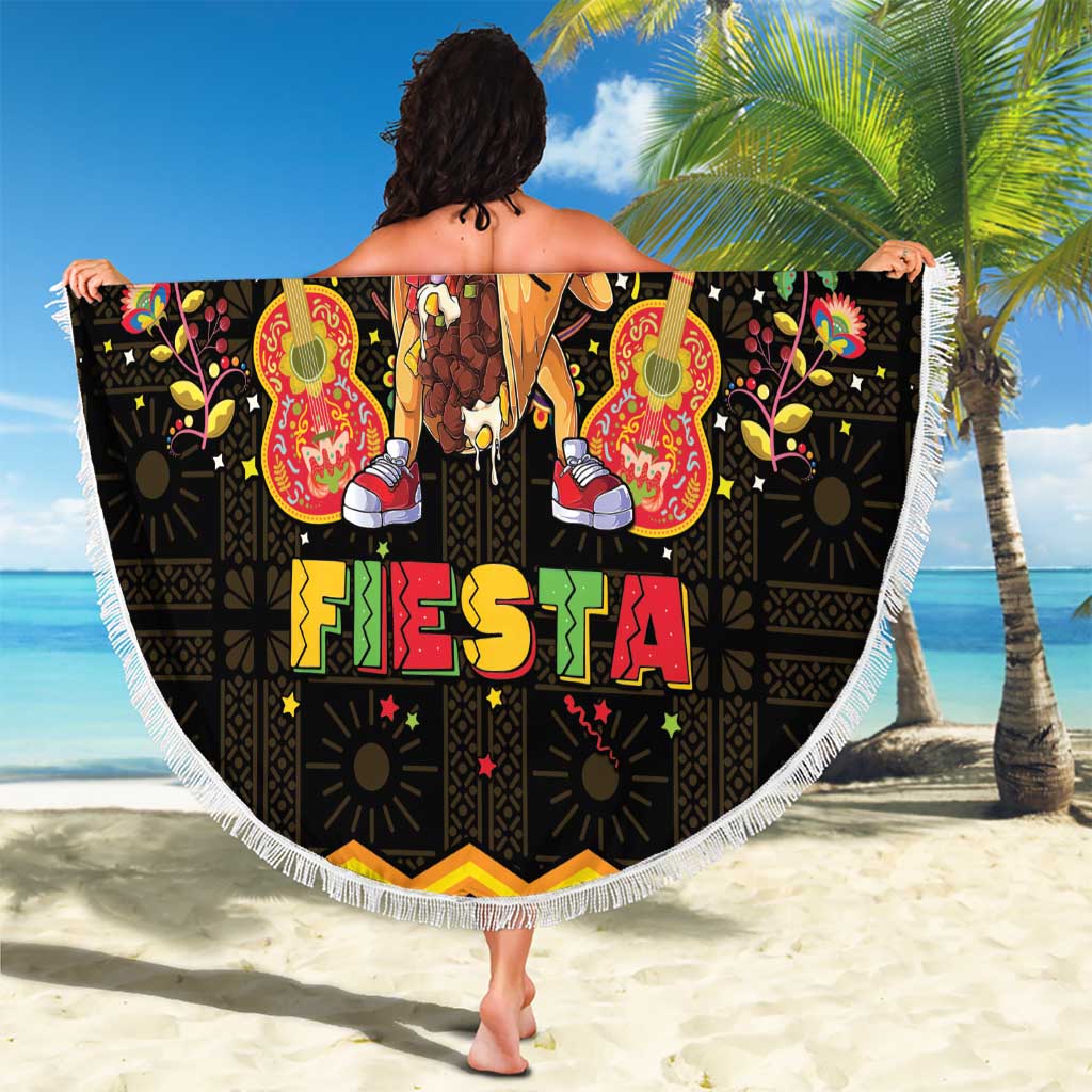 Mexico Cinco De Mayo Beach Blanket Let's Fiesta Dabbing Taco