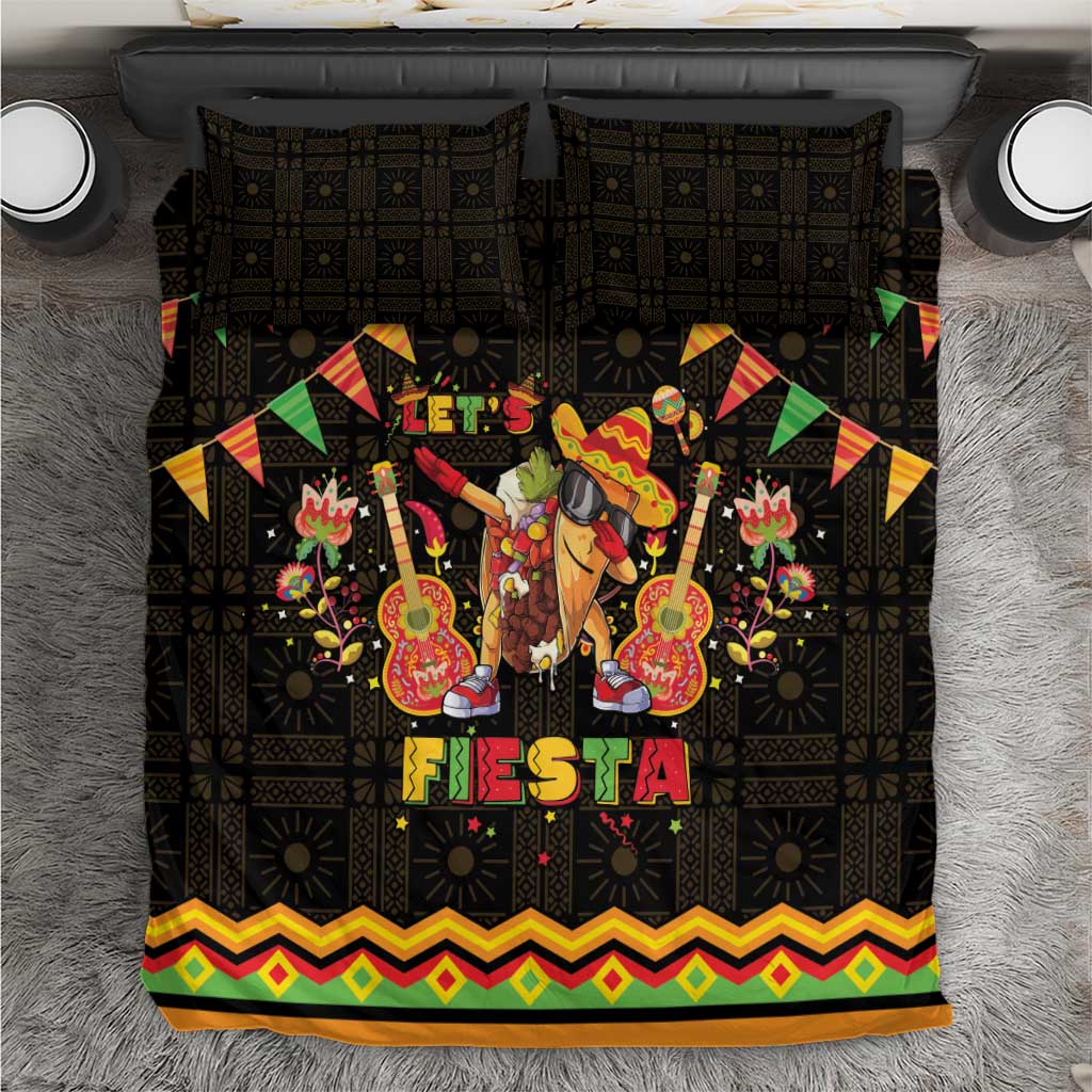 Mexico Cinco De Mayo Bedding Set Let's Fiesta Dabbing Taco