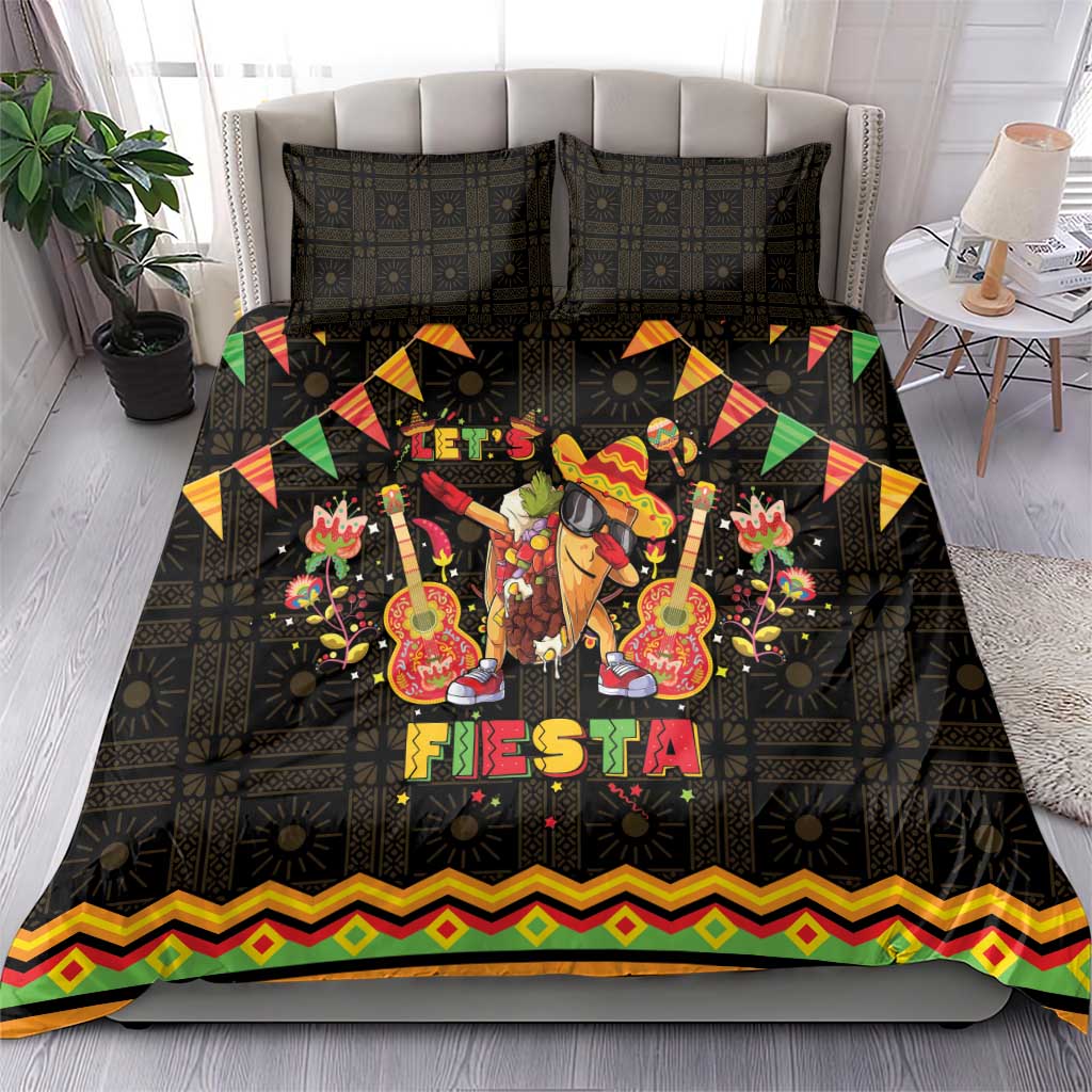 Mexico Cinco De Mayo Bedding Set Let's Fiesta Dabbing Taco