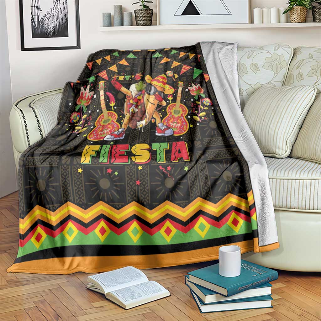 Mexico Cinco De Mayo Blanket Let's Fiesta Dabbing Taco