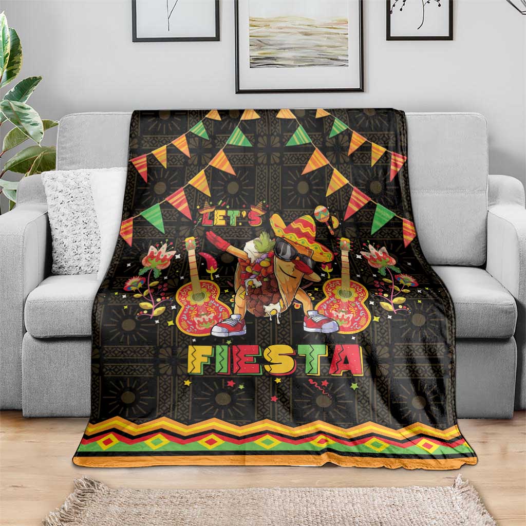 Mexico Cinco De Mayo Blanket Let's Fiesta Dabbing Taco